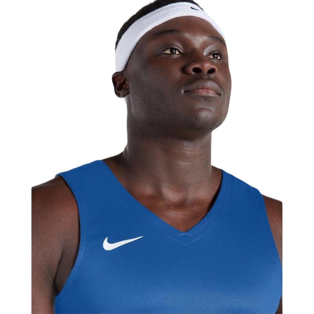 Royal Blue-White - Side - Nike Mens Team V Neck Basketball Jersey