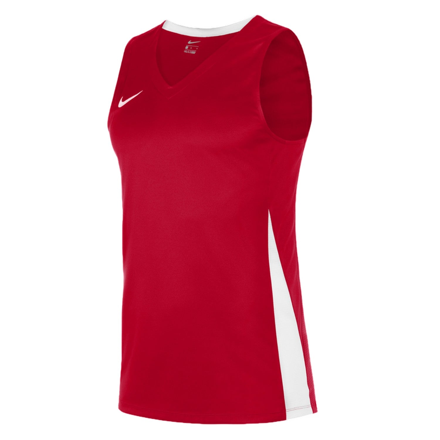 University Red-White - Side - Nike Mens Team V Neck Basketball Jersey