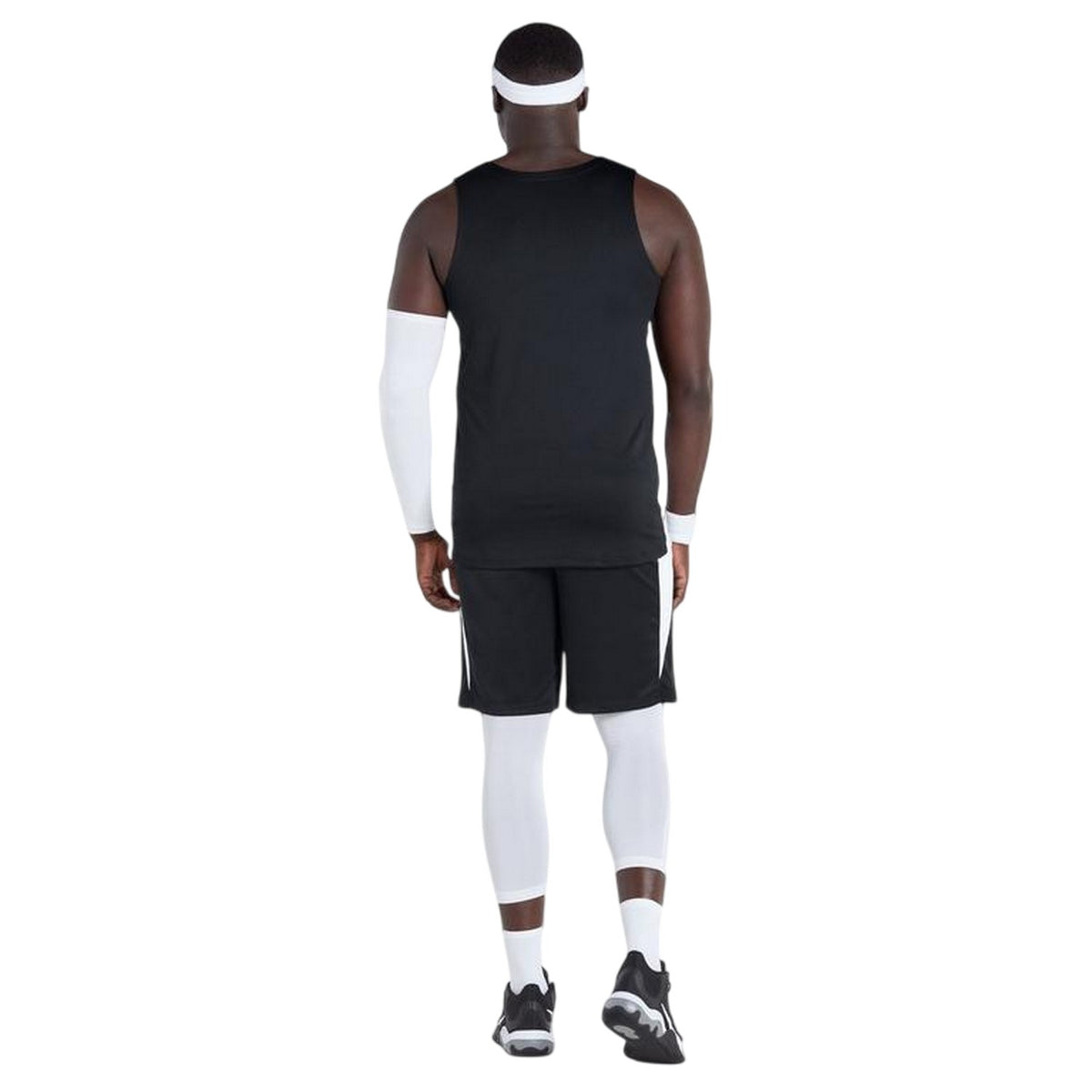 Black-White - Back - Nike Mens Team V Neck Basketball Jersey