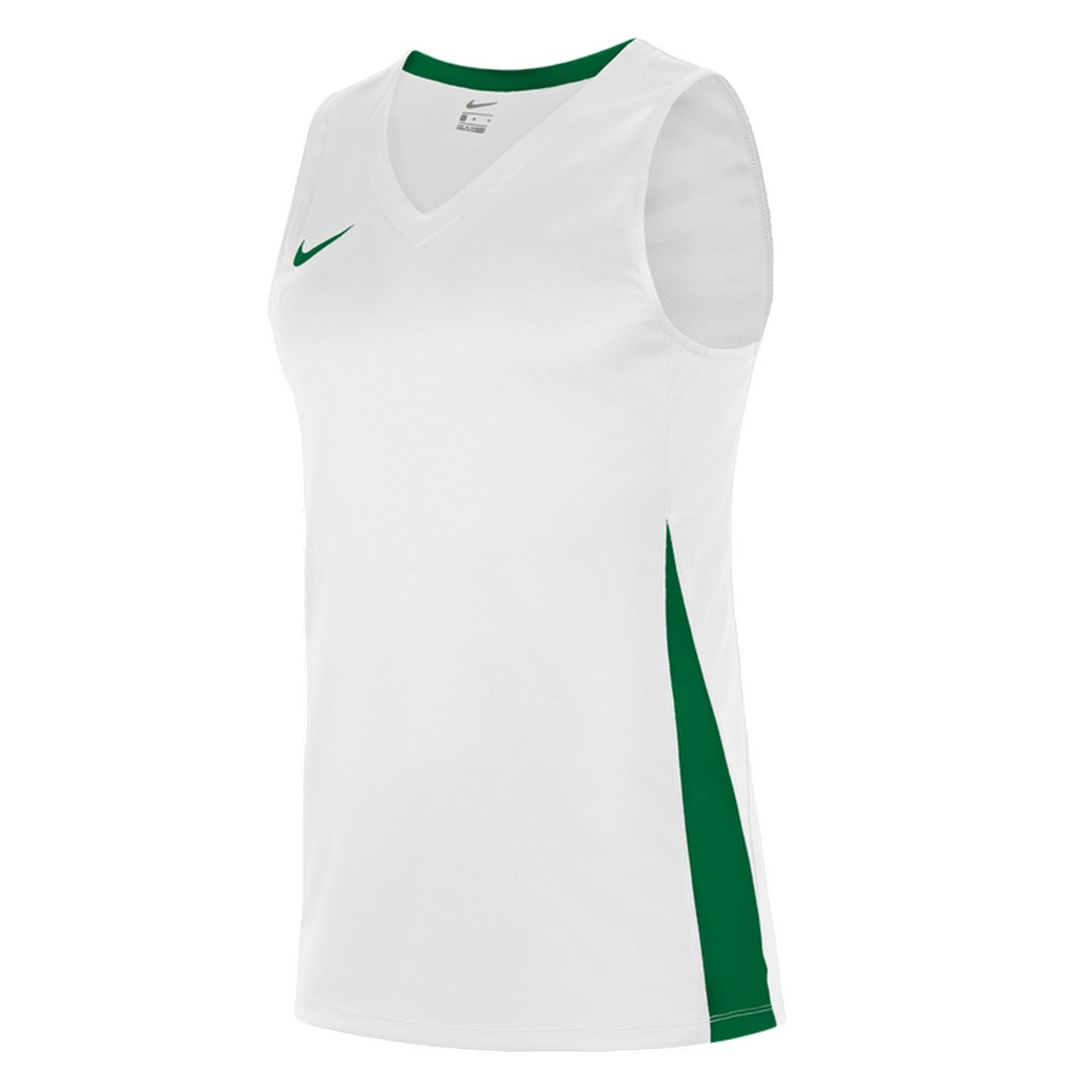 White-Pine Green - Side - Nike Mens Team V Neck Basketball Jersey