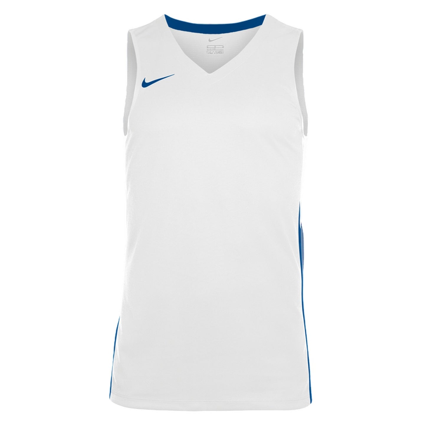 White-Royal Blue - Back - Nike Mens Team V Neck Basketball Jersey