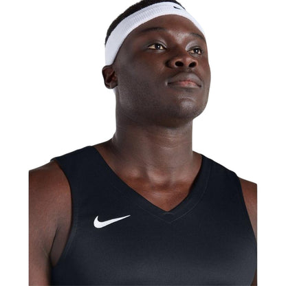 Black-White - Side - Nike Mens Team V Neck Basketball Jersey