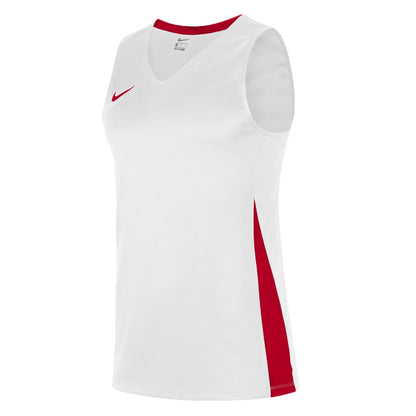 White-Uni Red - Side - Nike Mens Team V Neck Basketball Jersey