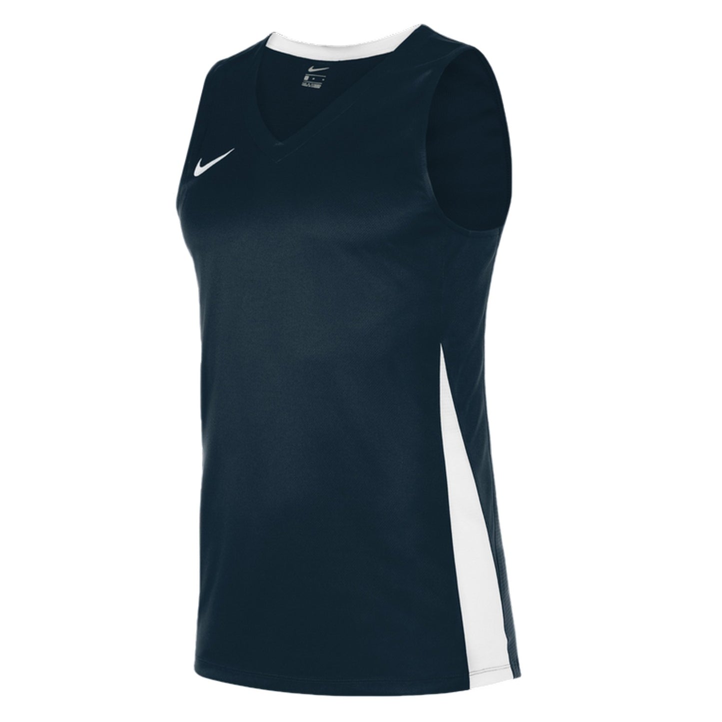 Obsidian Blue-White - Side - Nike Mens Team V Neck Basketball Jersey