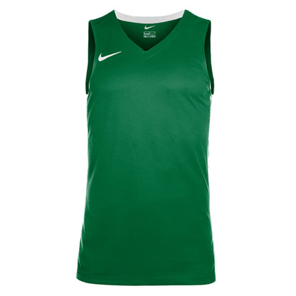 Pine Green-White - Front - Nike Mens Team V Neck Basketball Jersey
