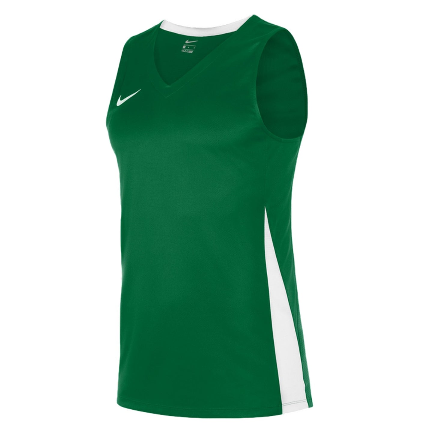 Pine Green-White - Side - Nike Mens Team V Neck Basketball Jersey