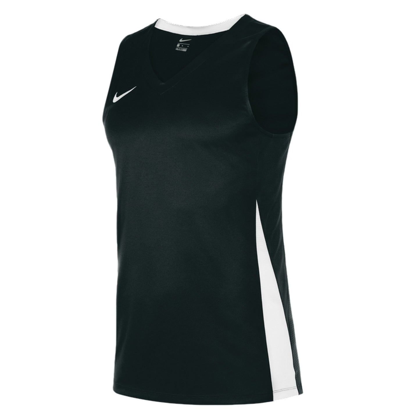 Black-White - Front - Nike Mens Team V Neck Basketball Jersey