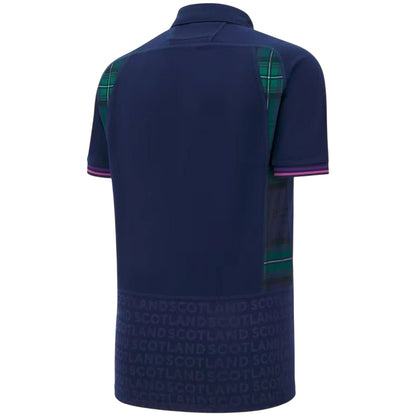 Navy - Back - Scotland RU Womens-Ladies 2025-2026 Tartan Home Shirt