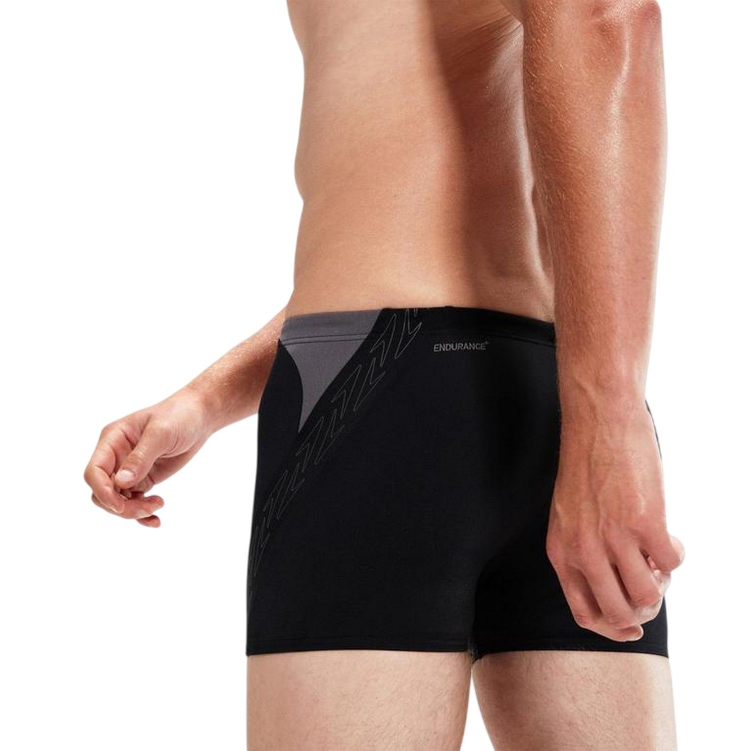 Black-Grey - Side - Speedo Mens Hyper Boom Swimming Trunks