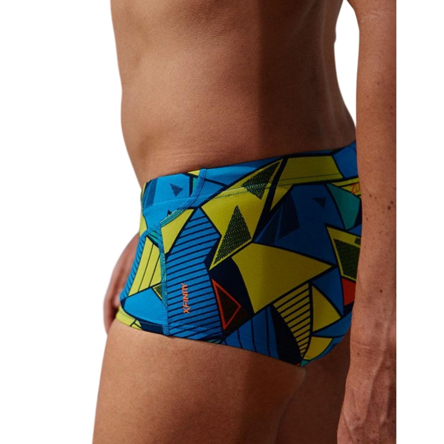 Blue-Yellow-Black - Side - Zone3 Mens Prism 2.0 Geometric Swim Briefs