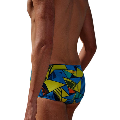 Blue-Yellow-Black - Lifestyle - Zone3 Mens Prism 2.0 Geometric Swim Briefs