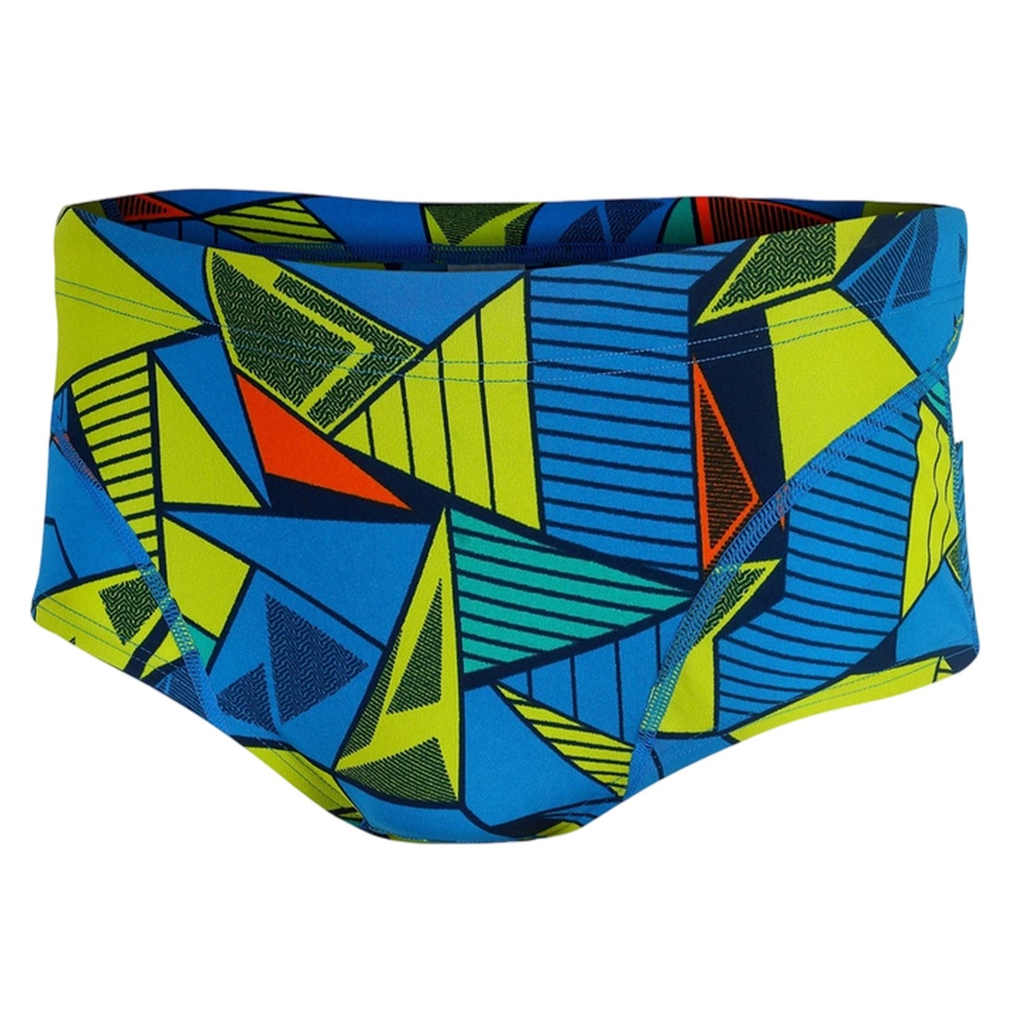 Blue-Yellow-Black - Front - Zone3 Mens Prism 2.0 Geometric Swim Briefs