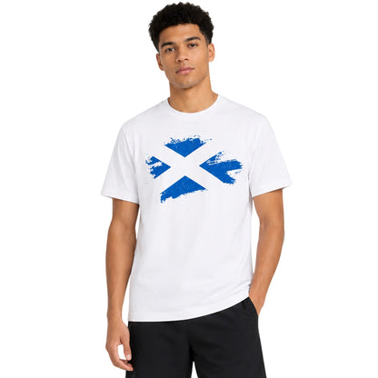 White - Side - AWD Unisex Adult Scottish Flag T-Shirt