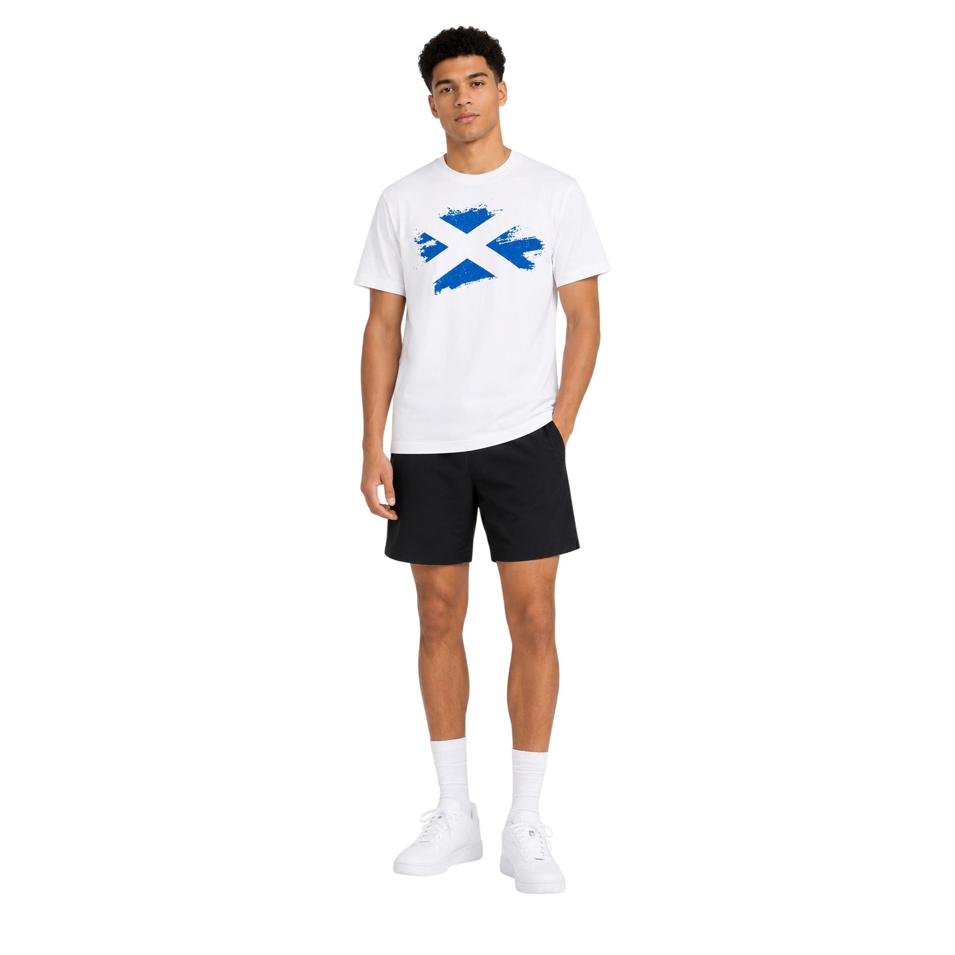 White - Lifestyle - AWD Unisex Adult Scottish Flag T-Shirt