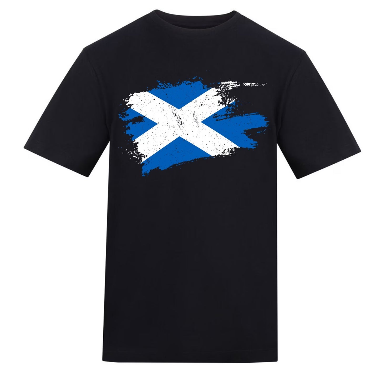 Black - Front - AWD Unisex Adult Scottish Flag T-Shirt