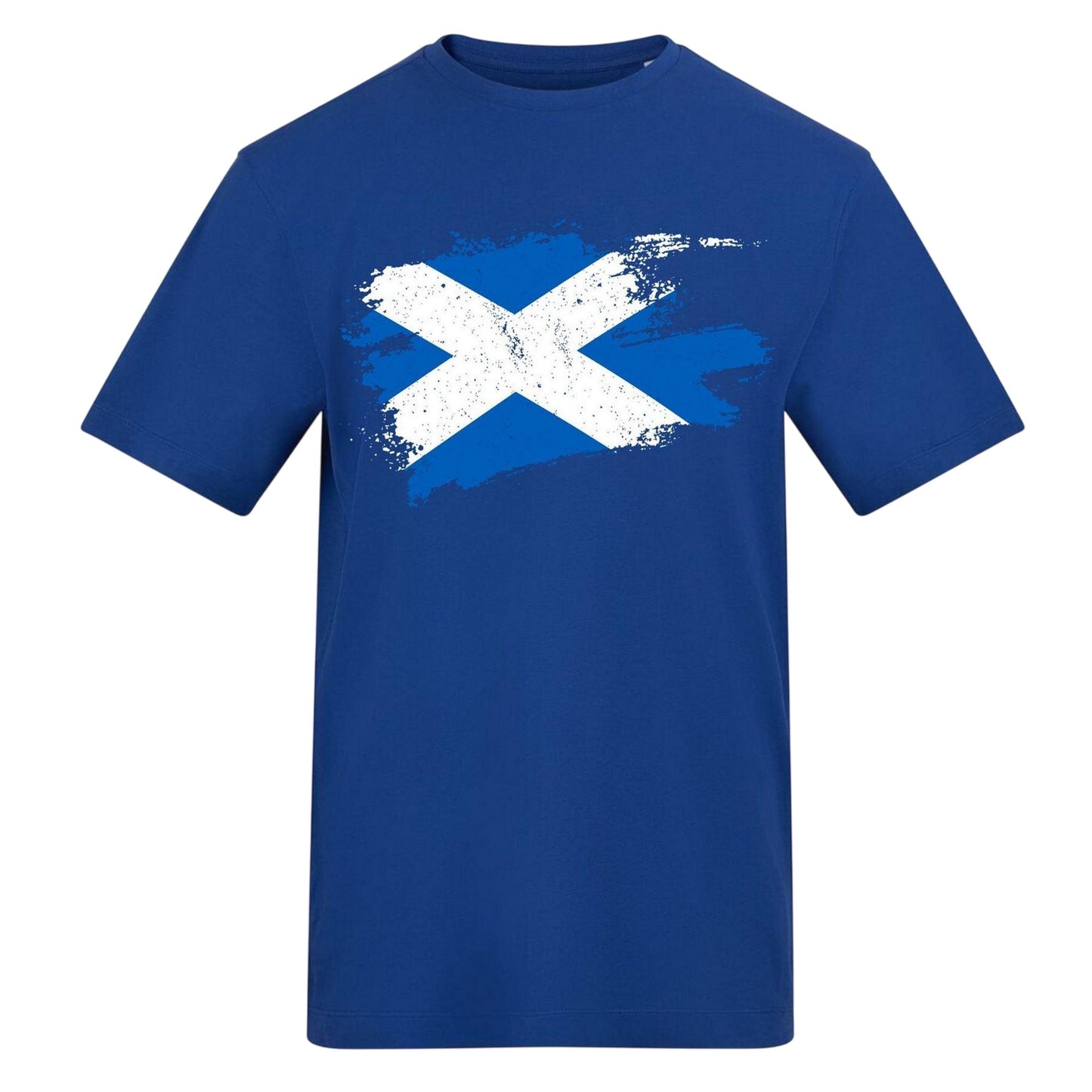Blue - Front - AWD Unisex Adult Scottish Flag T-Shirt