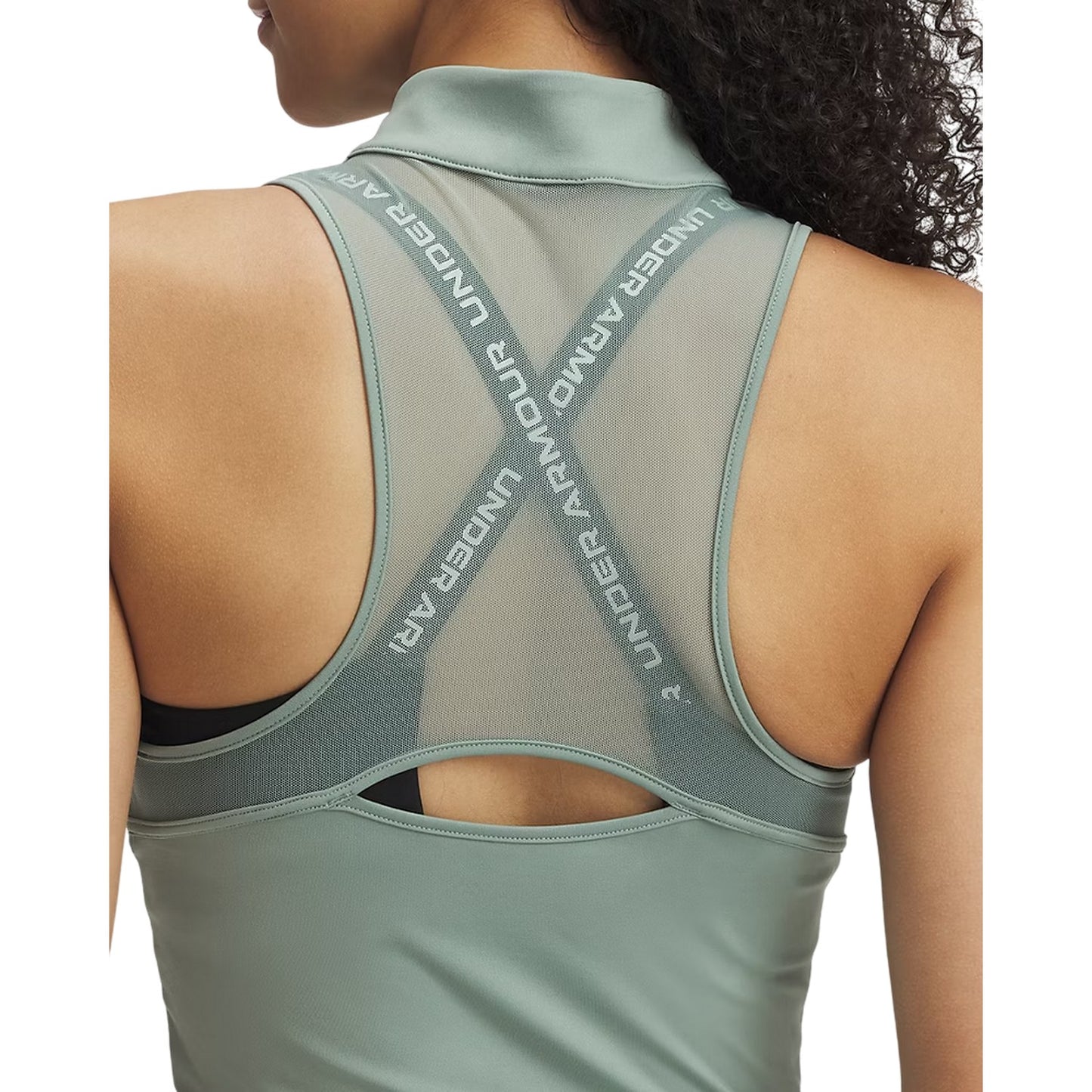Green - Side - Under Armour Womens-Ladies Vanish Slim Sleeveless Tank Top