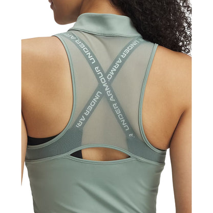Green - Side - Under Armour Womens-Ladies Vanish Slim Sleeveless Tank Top