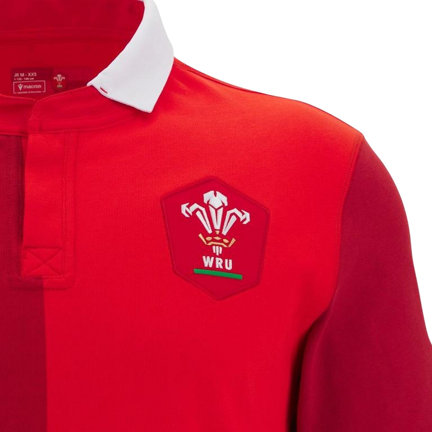 Red - Side - Wales RU Childrens-Kids 2025-2026 Crest Relaxed Fit Rugby Shirt