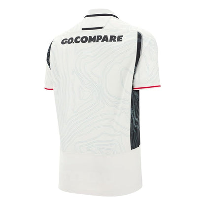 White-Black-Red - Back - Wales RU Childrens-Kids 2025-2026 Crest Away Shirt