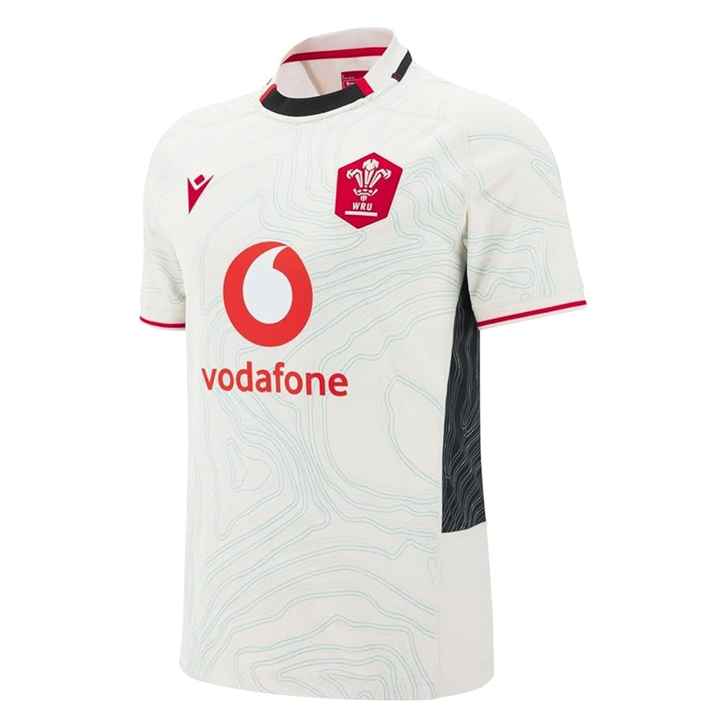 White-Black-Red - Front - Wales RU Childrens-Kids 2025-2026 Crest Away Shirt