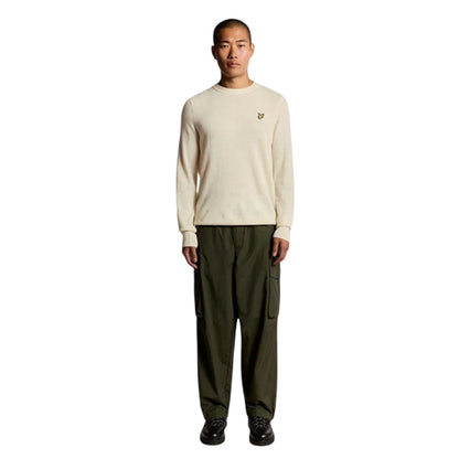 Beige Marl - Lifestyle - Lyle & Scott Mens Embroidered Logo Crew Neck Long-Sleeved Sweater Top