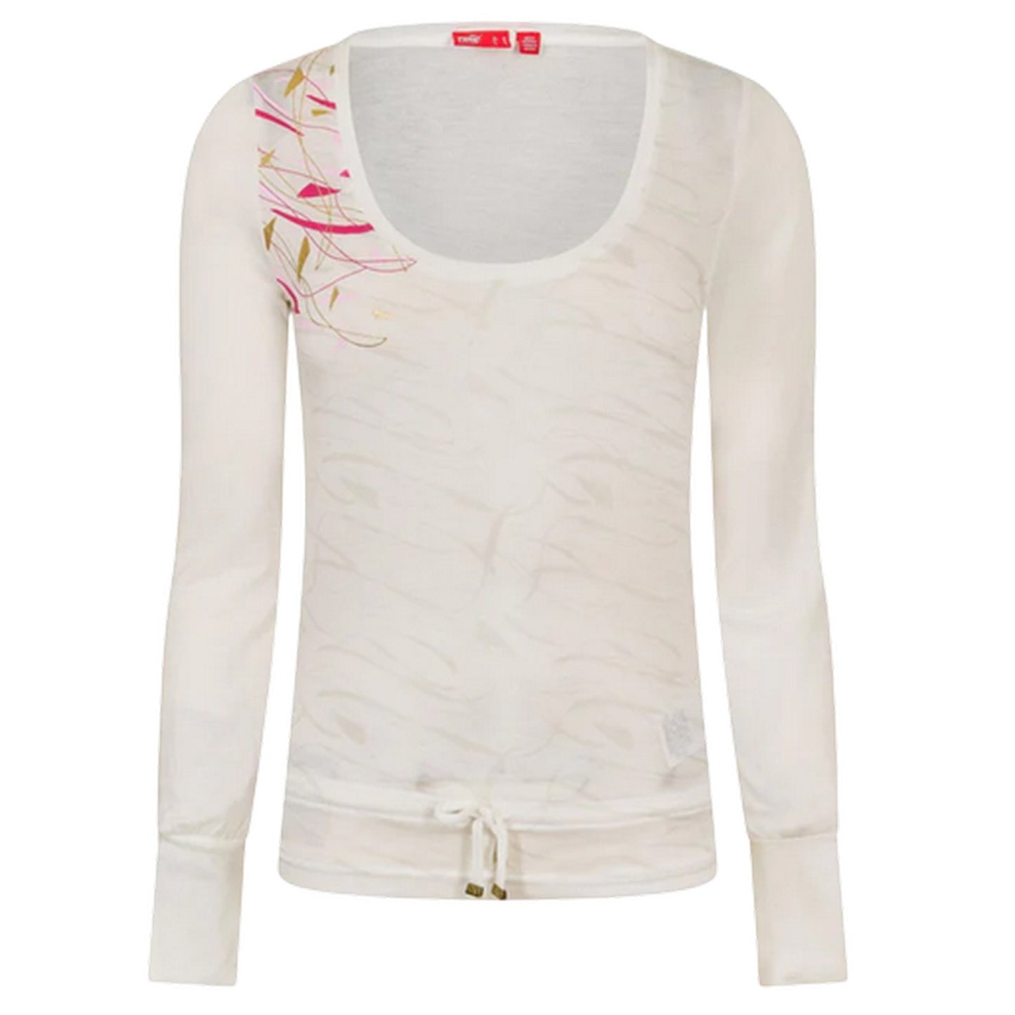 White - Front - Puma Womens-Ladies Graphic Print Long-Sleeved T-Shirt