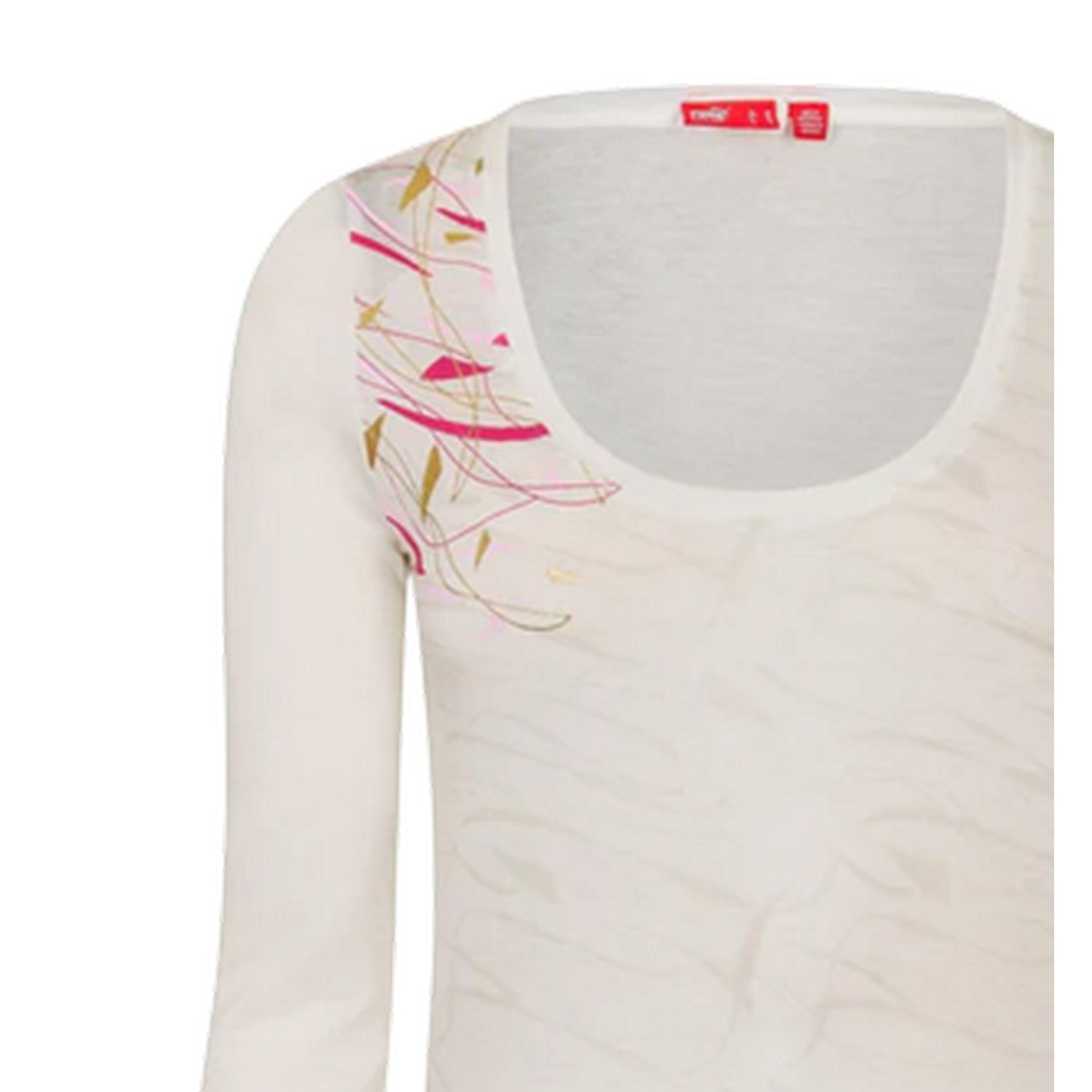 White - Side - Puma Womens-Ladies Graphic Print Long-Sleeved T-Shirt