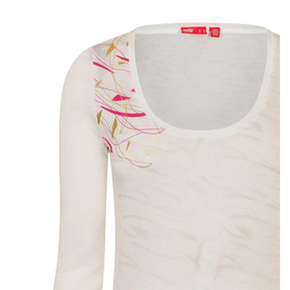 White - Side - Puma Womens-Ladies Graphic Print Long-Sleeved T-Shirt