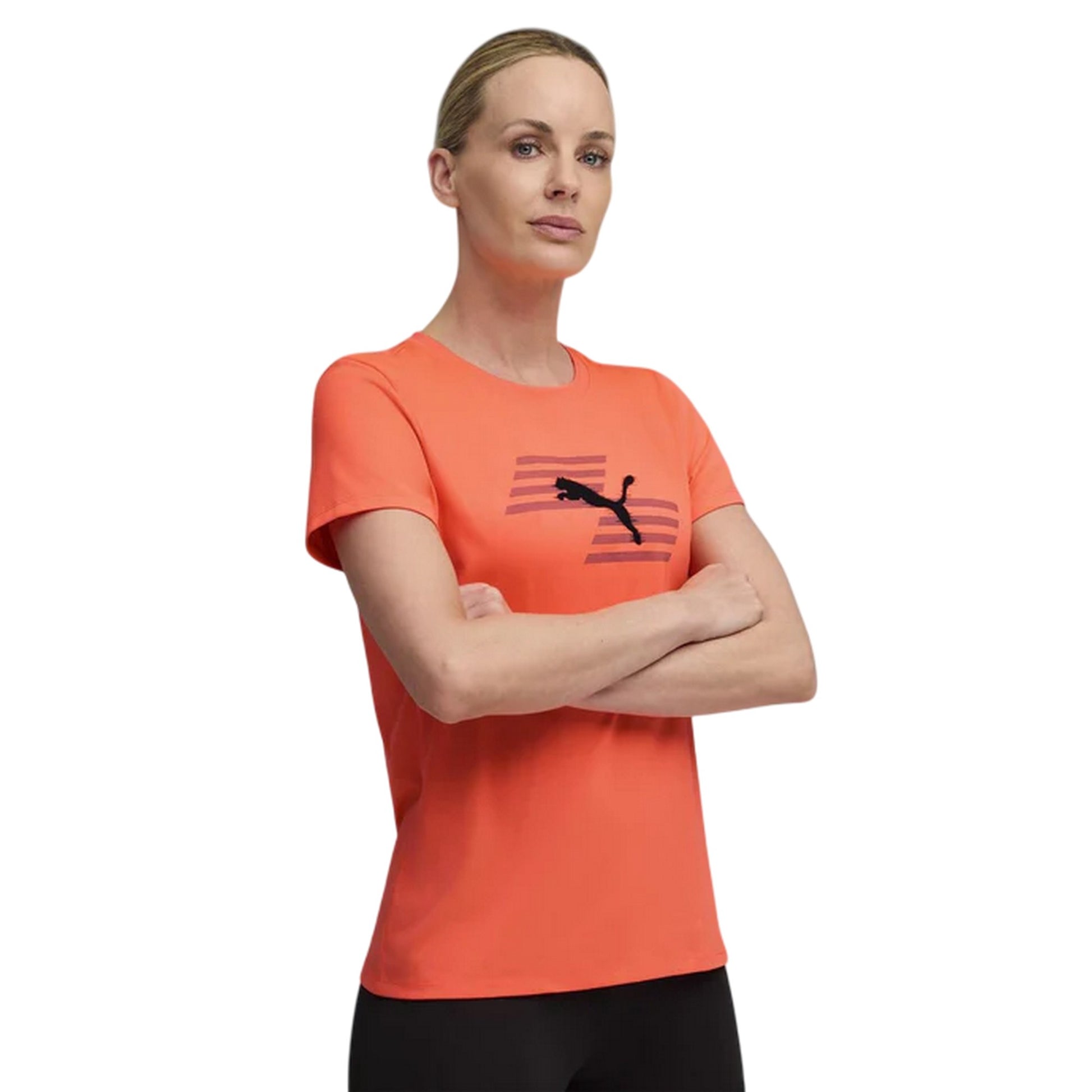 Glowing Red - Side - Puma Womens-Ladies Hyrox Performance Top