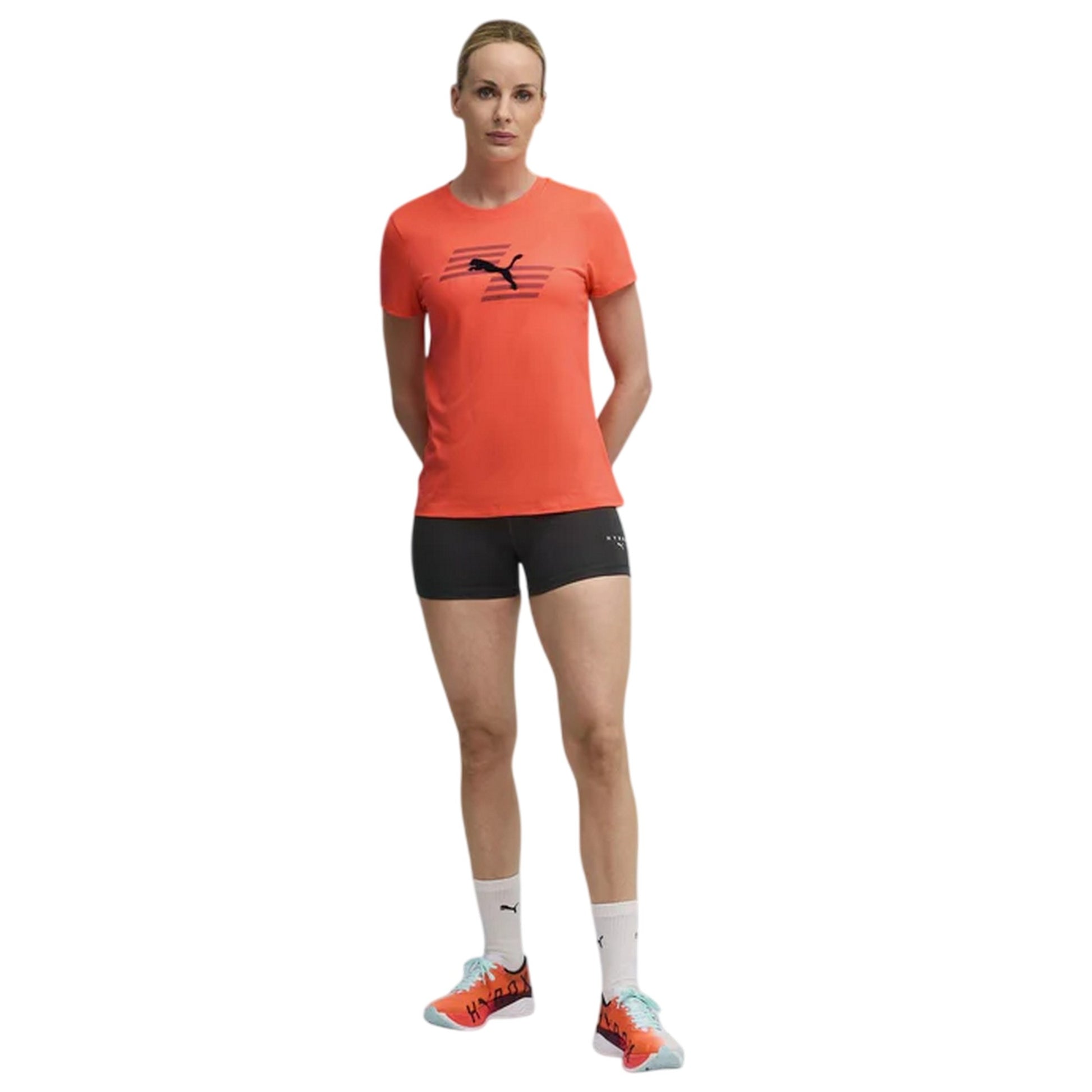 Glowing Red - Pack Shot - Puma Womens-Ladies Hyrox Performance Top
