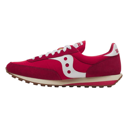 Red - Side - Saucony Mens 80 Suede Trainers