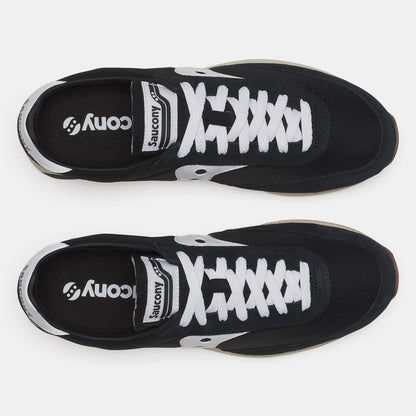 Black-White - Pack Shot - Saucony Mens 80 Suede Trainers