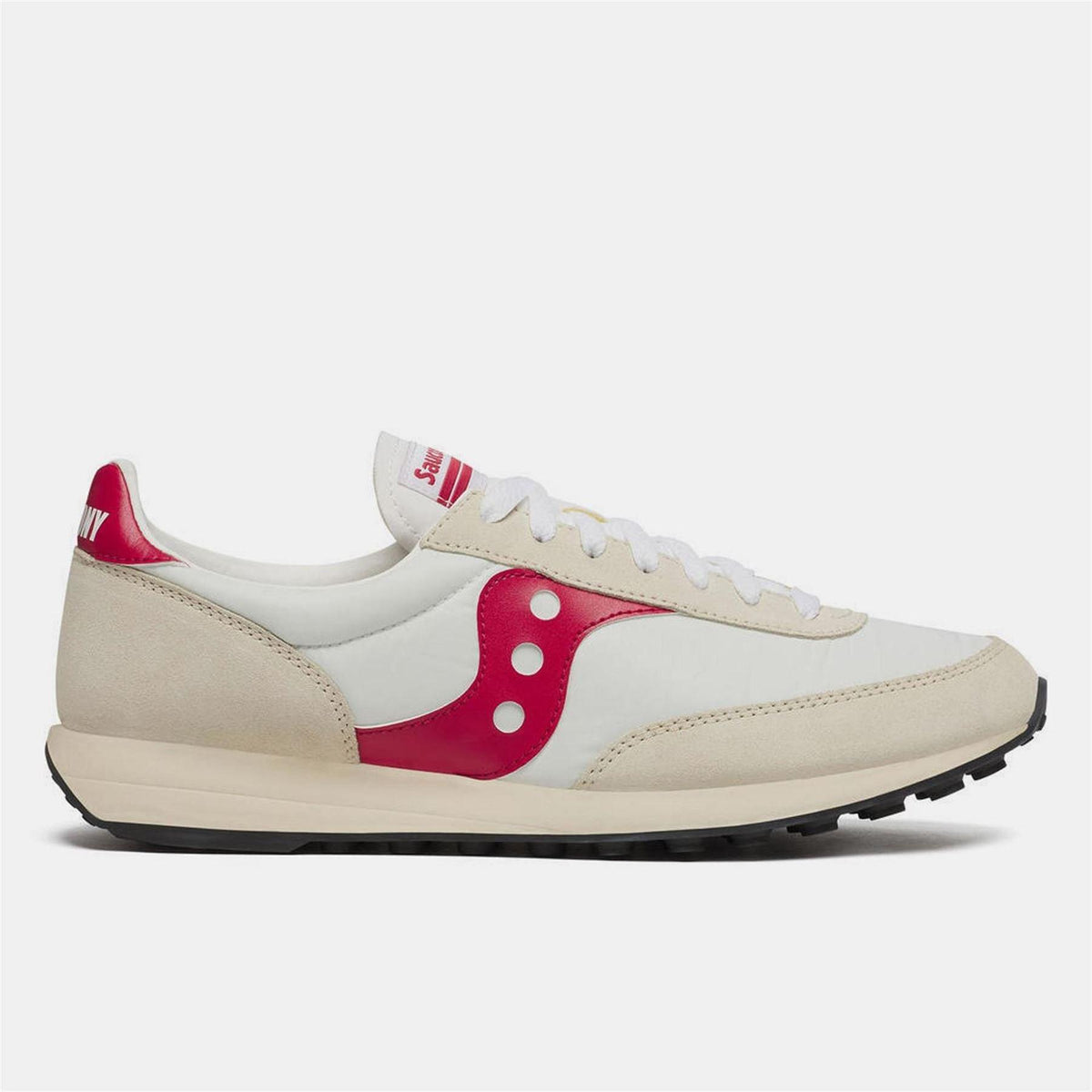 White-Red - Front - Saucony Mens 80 Suede Trainers