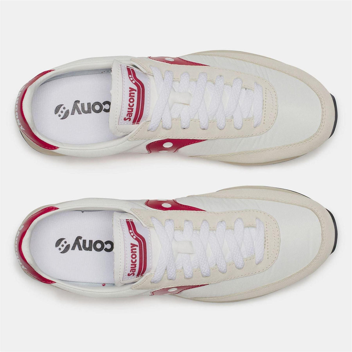 White-Red - Pack Shot - Saucony Mens 80 Suede Trainers