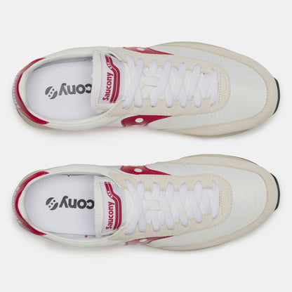 White-Red - Pack Shot - Saucony Mens 80 Suede Trainers