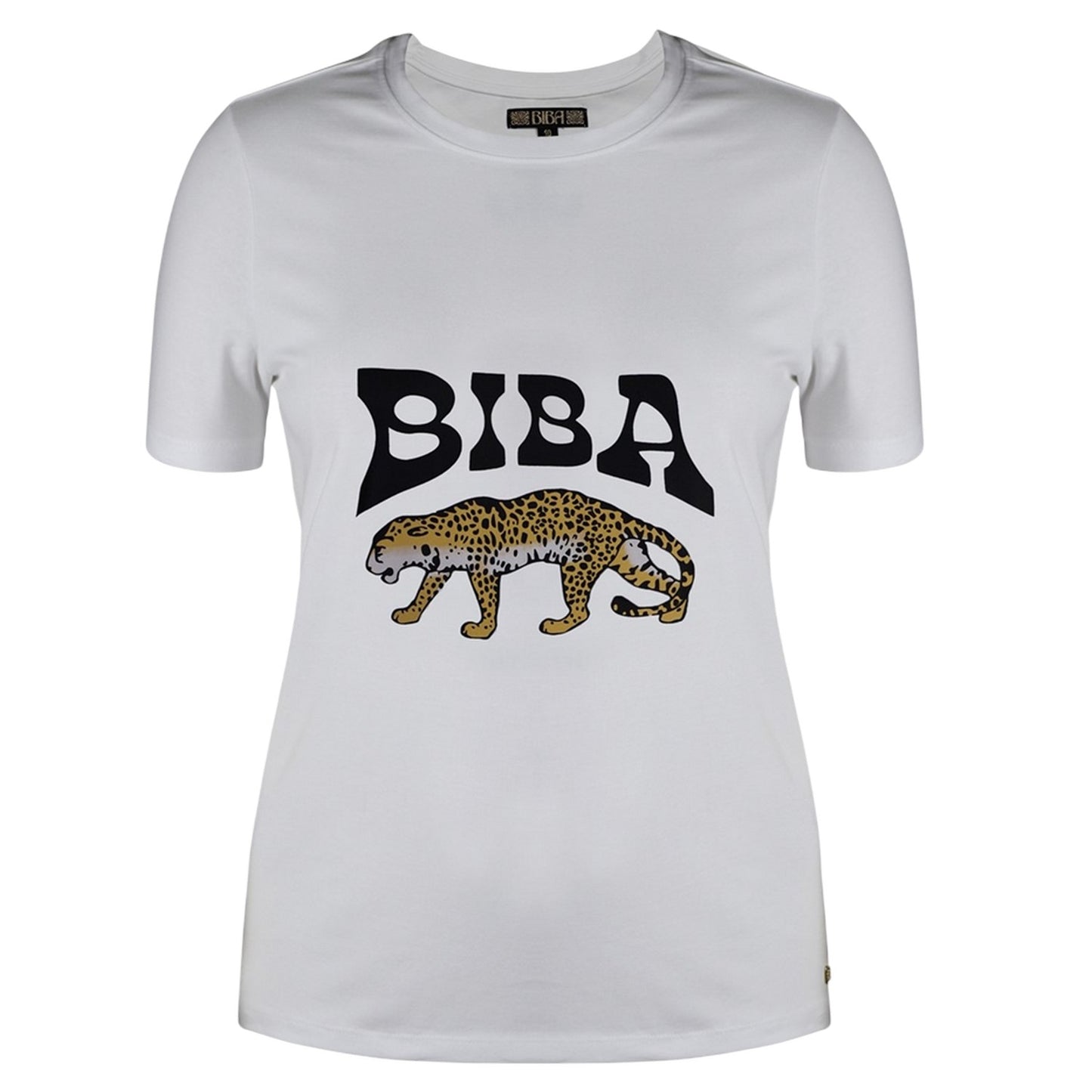 Graphic Grey - Front - Biba Womens-Ladies Leopard Cotton T-Shirt