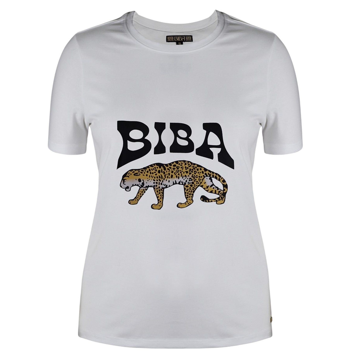 Graphic Grey - Front - Biba Womens-Ladies Leopard Cotton T-Shirt