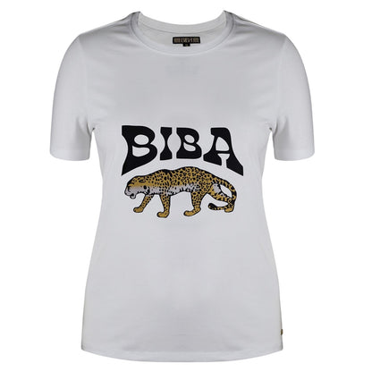 Graphic Grey - Front - Biba Womens-Ladies Leopard Cotton T-Shirt