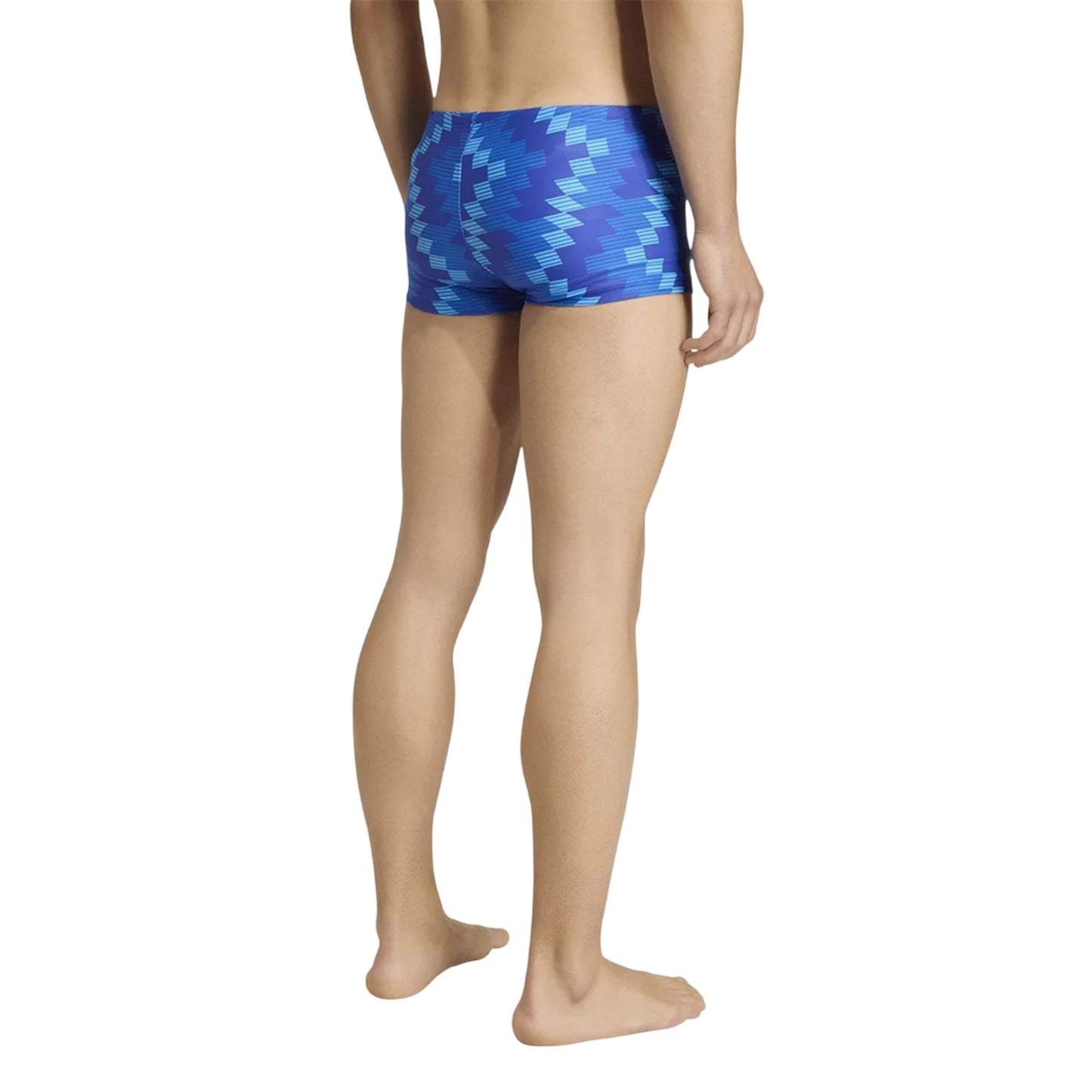 Lucid Blue - Back - Adidas Mens Geometric Swimming Trunks