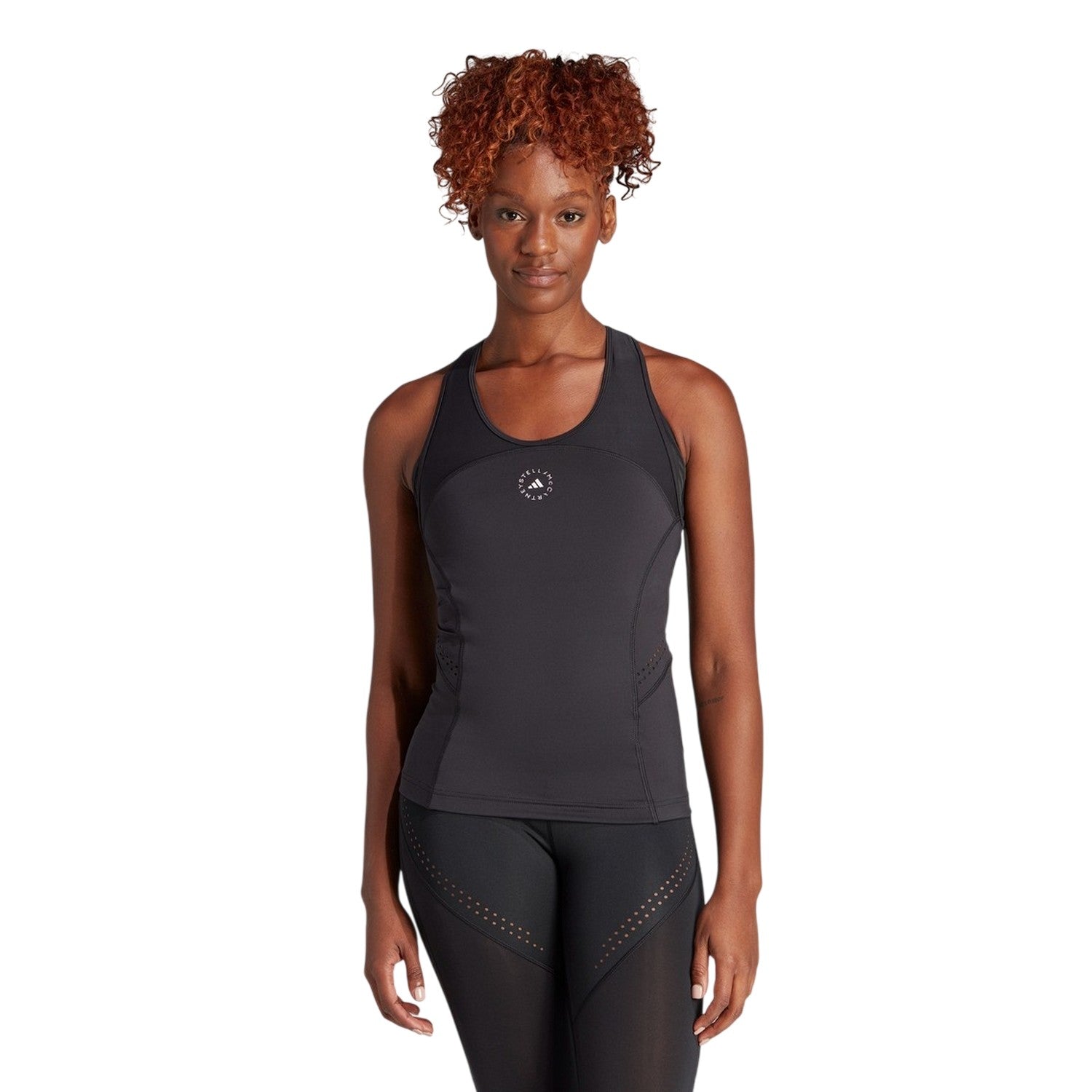 Black - Pack Shot - Adidas Womens-Ladies Stella McCartney Tank Top