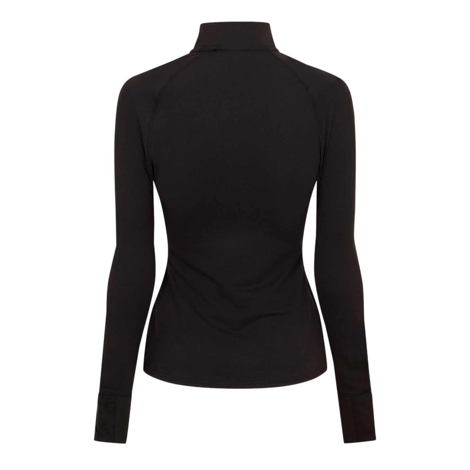 Black - Back - USA Womens-Ladies Plain Long-Sleeved Base Layer Top