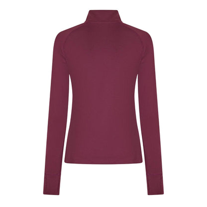Dark Cherry - Back - USA Womens-Ladies Plain Long-Sleeved Base Layer Top