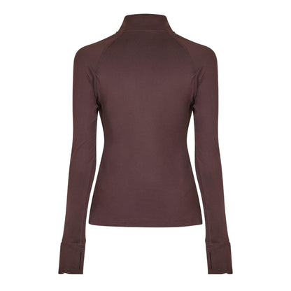 Espresso - Back - USA Womens-Ladies Plain Long-Sleeved Base Layer Top