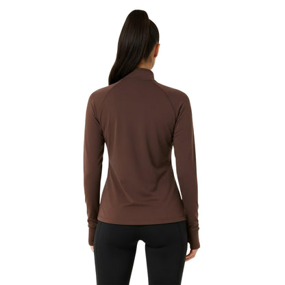Espresso - Lifestyle - USA Womens-Ladies Plain Long-Sleeved Base Layer Top