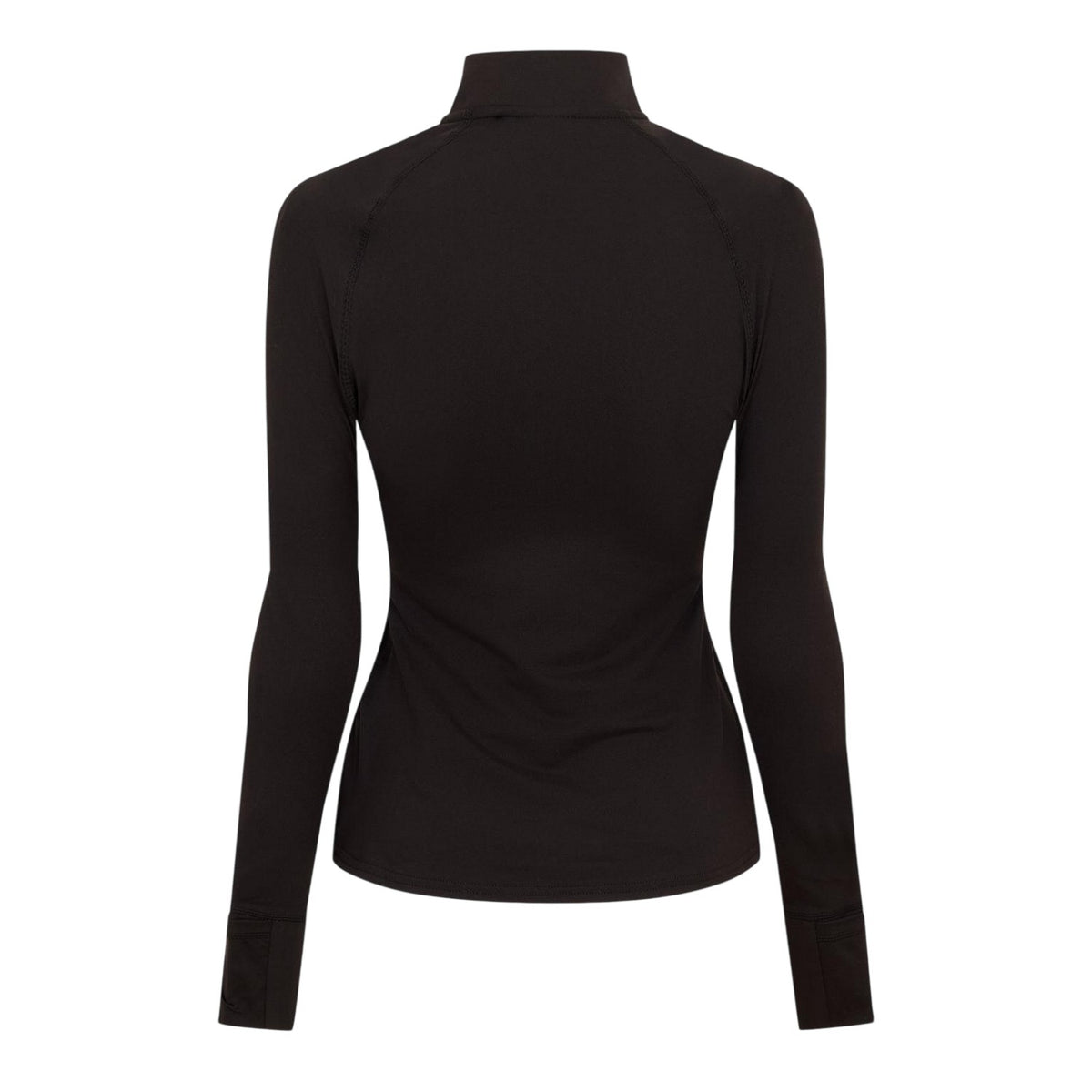 Black - Back - USA Womens-Ladies Plain Long-Sleeved Base Layer Top
