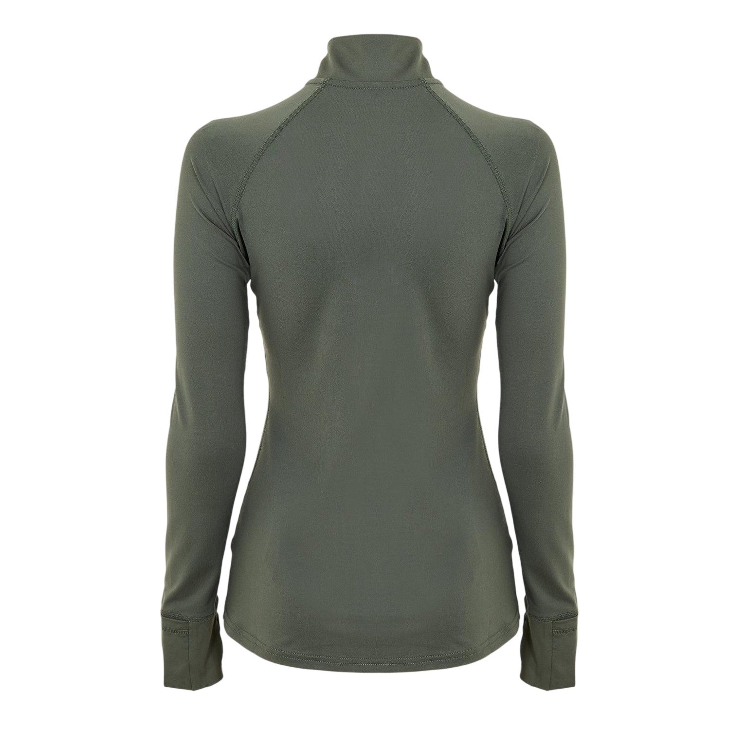 Khaki - Back - USA Womens-Ladies Plain Long-Sleeved Base Layer Top
