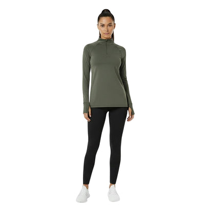 Khaki - Pack Shot - USA Womens-Ladies Plain Long-Sleeved Base Layer Top