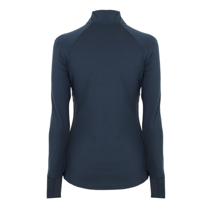 Navy - Back - USA Womens-Ladies Plain Long-Sleeved Base Layer Top