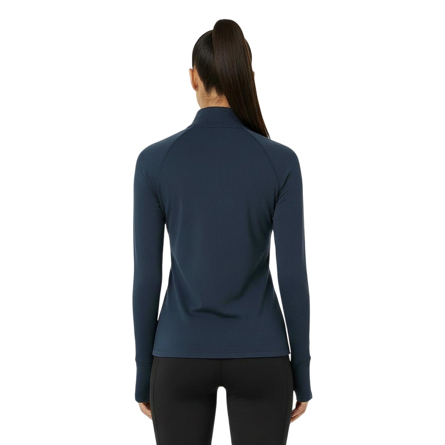 Navy - Lifestyle - USA Womens-Ladies Plain Long-Sleeved Base Layer Top